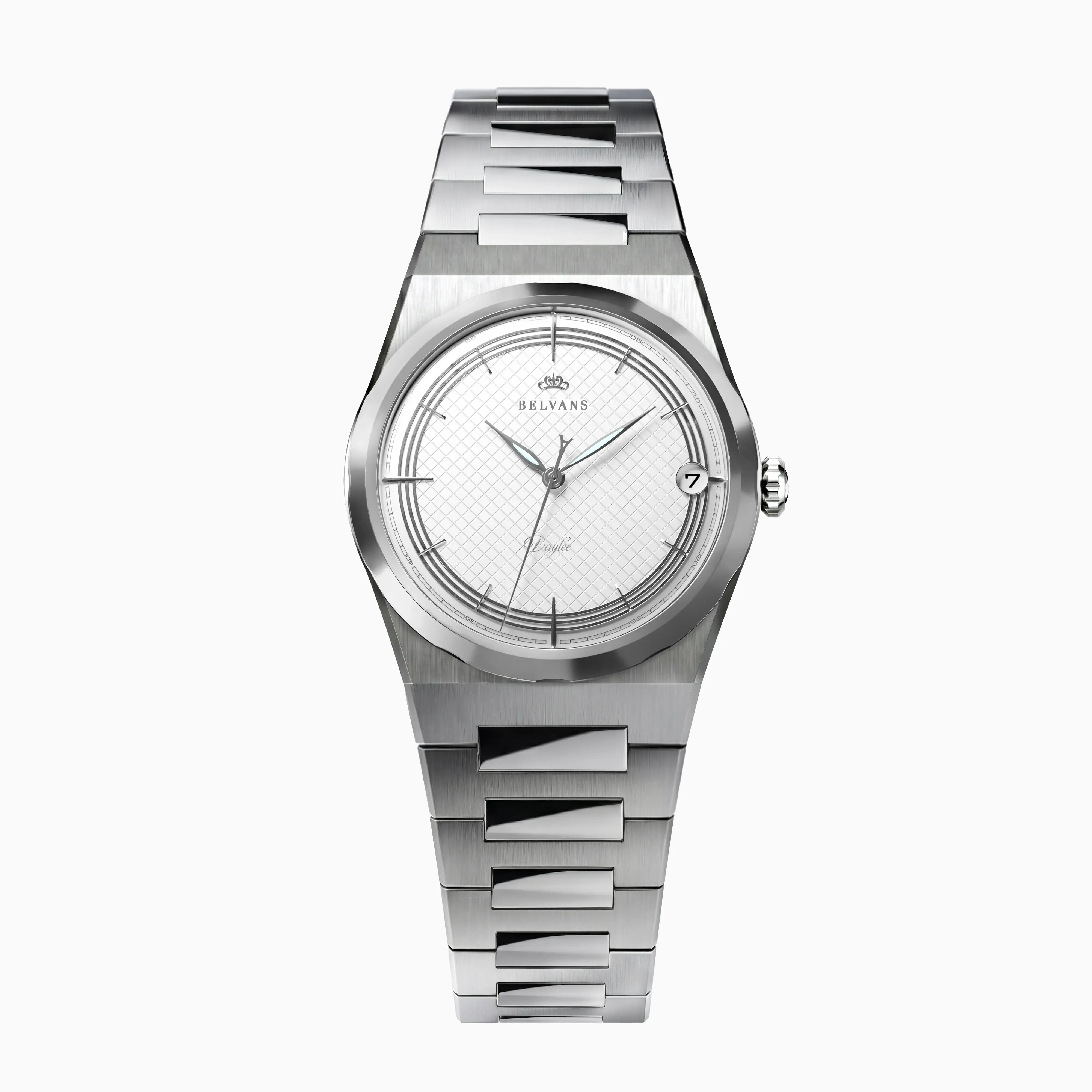 Belvans Daylee watch with white dial