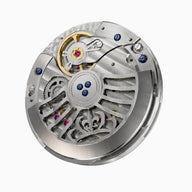 Calibre automatique suisse G100 de la Belvans Daylee, rotor gravé et vis bleuies.